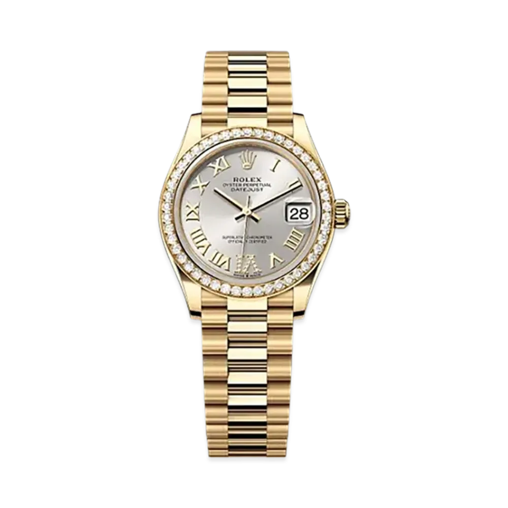 ROLEX Datejust 31mm Yellow Gold Diamond 278288RBR "Silver"