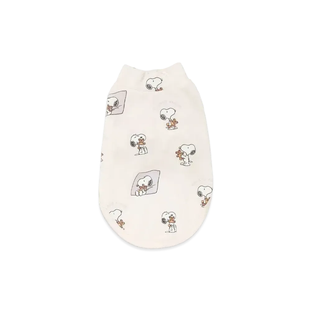 GELATO PIQUE x PEANUTS Cat & Dog Snoopy x Bear High Neck Long Sleeved Cut And Sew Pullover "Off White"