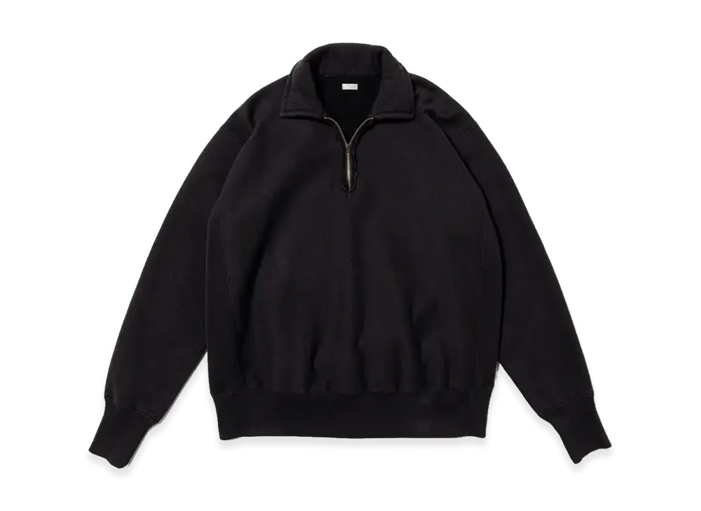 A.PRESSE Vintage Half Zip Sweatshirt "Black"
