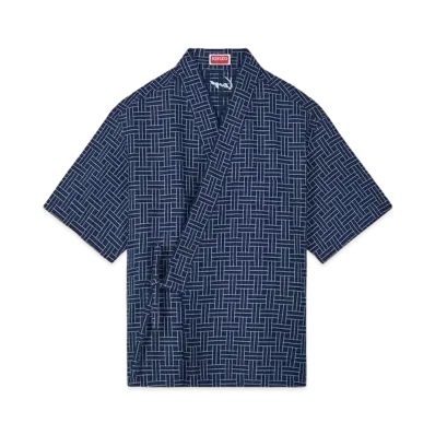 KENZO 'WEAVE' KIMONO Shirt "Midnight Blue"
