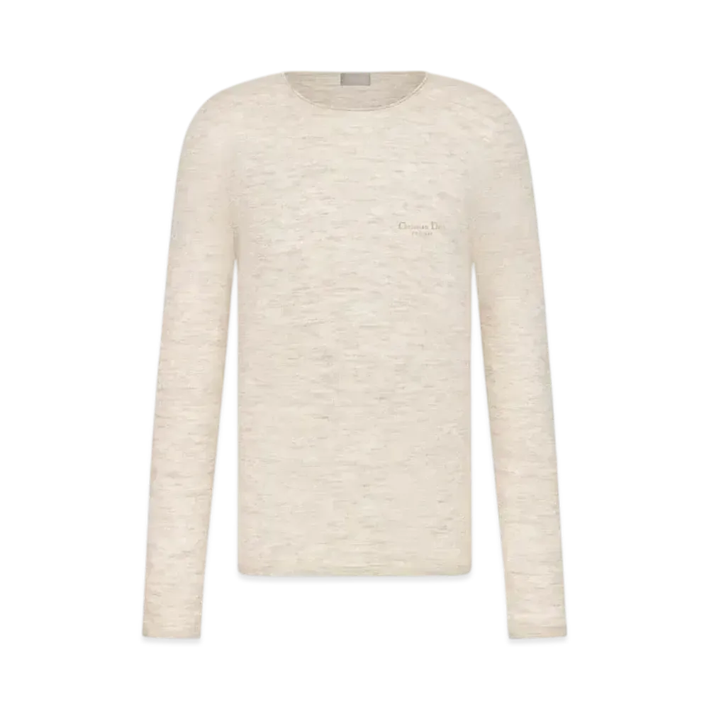 Dior Men's Sweater Cashmere, Silk and Linen Jersey "White"