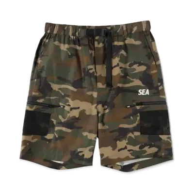 WIND AND SEA Water Repellent Nylon Cargo Shorts "Woodland"