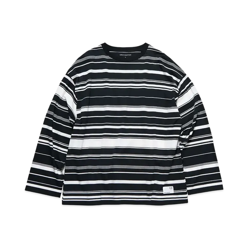 uniform experiment Border Loose L/S Tee "Black/White"
