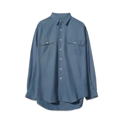 Polo Ralph Lauren 90's Silk Cotton Long Sleeve Shirt "Blue"