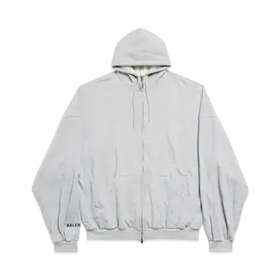 BALENCIAGA Hi There Large Zip-Up Hoodie "Heather Gray"