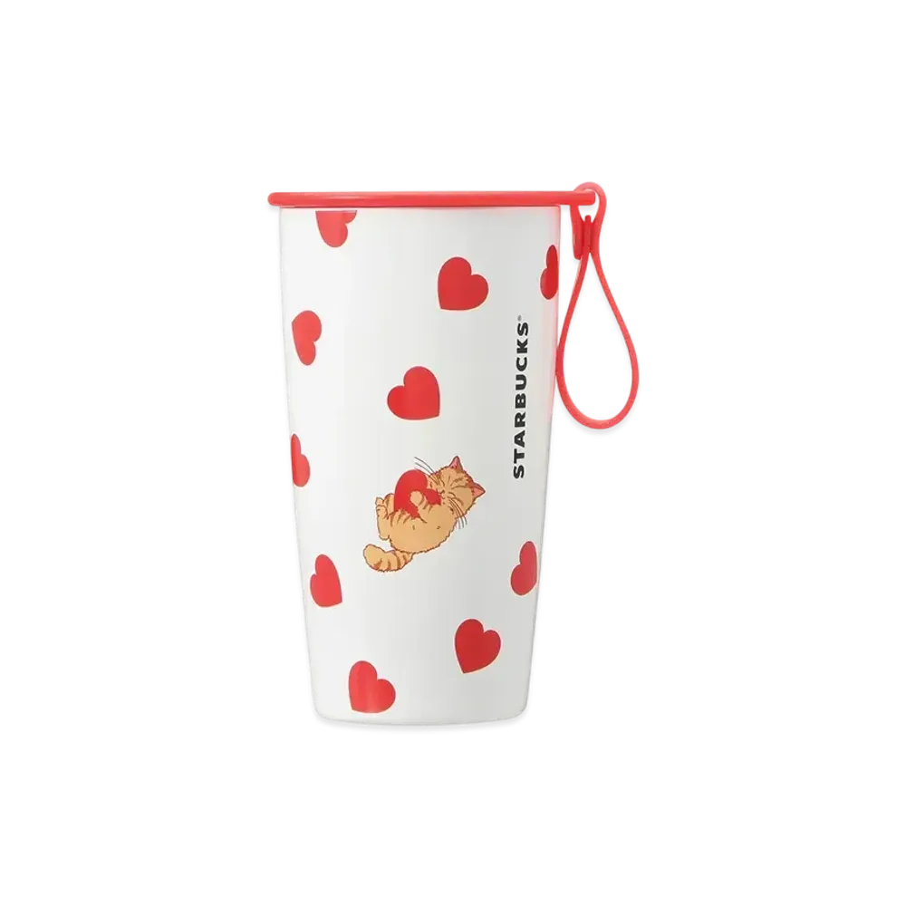 STARBUCKS Valentine 2025 Cup Shape Stainless Steel Bottle 355ml "White"