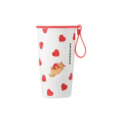 STARBUCKS Valentine 2025 Cup Shape Stainless Steel Bottle 355ml "White"