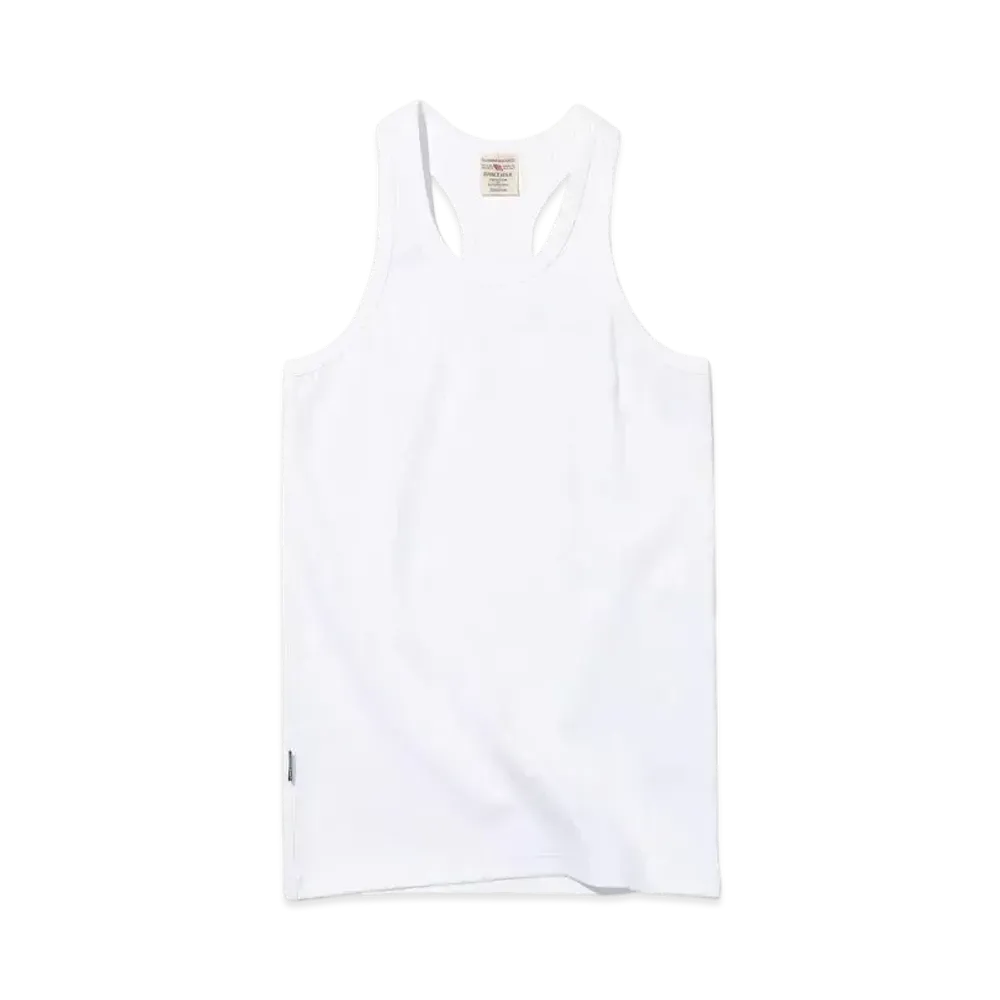 AVIREX Daily Wear Rib Tank Top Back Cross "White"