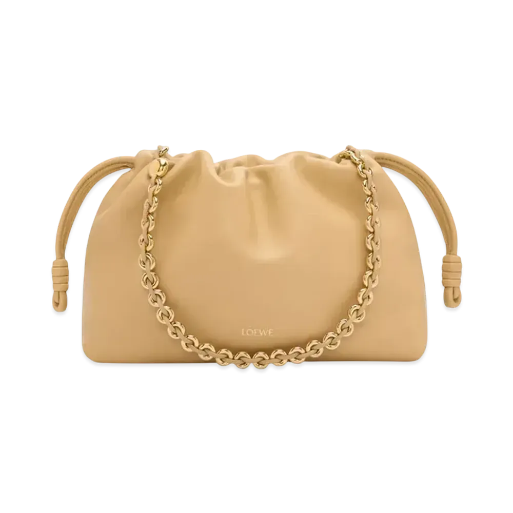 LOEWE Medium Flamenco Purse in Mellow Nappa Lambskin "Dark Butter"