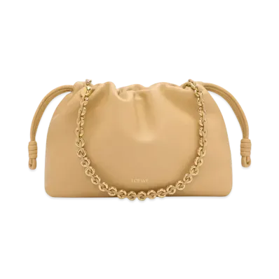 LOEWE Medium Flamenco Purse in Mellow Nappa Lambskin "Dark Butter"
