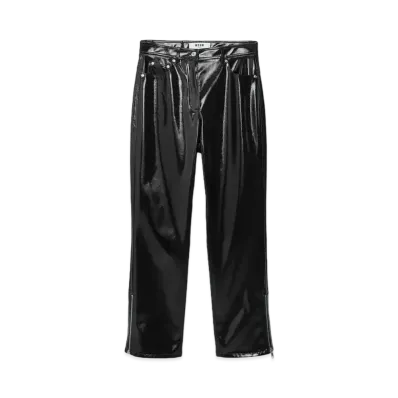 MSGM Petent Leather Pants With Bottom Zipper "Black"