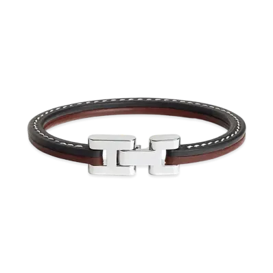Hermes Palomino Leather Bracelet "Noir/Gold"