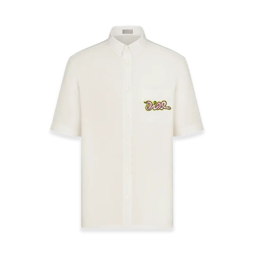 Dior x Kaws Cotton Twill Short-Sleeved Shirt "Off White"