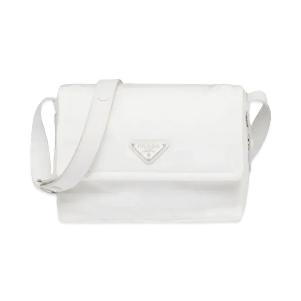 PRADA Small Padded Re Nylon Shoulder Bag "White"