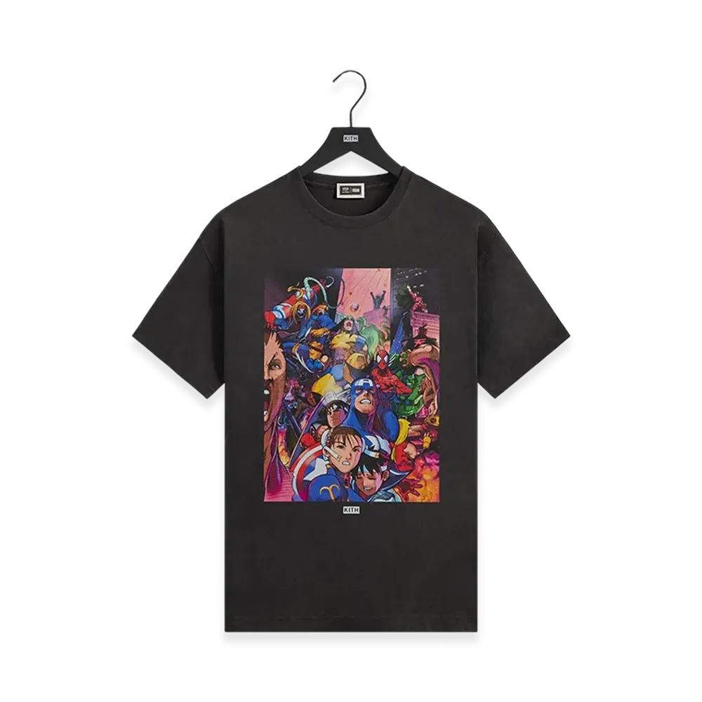 Kith x Marvel vs. Capcom Heroes vs. Street Fighter Vintage Tee "Black"