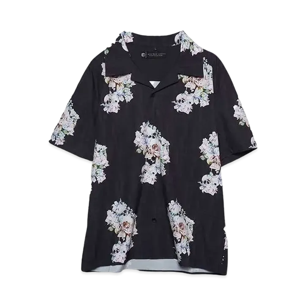 A GOOD BAD INFLUENCE SKULL ROSE S/S SHIRT "BLACK"
