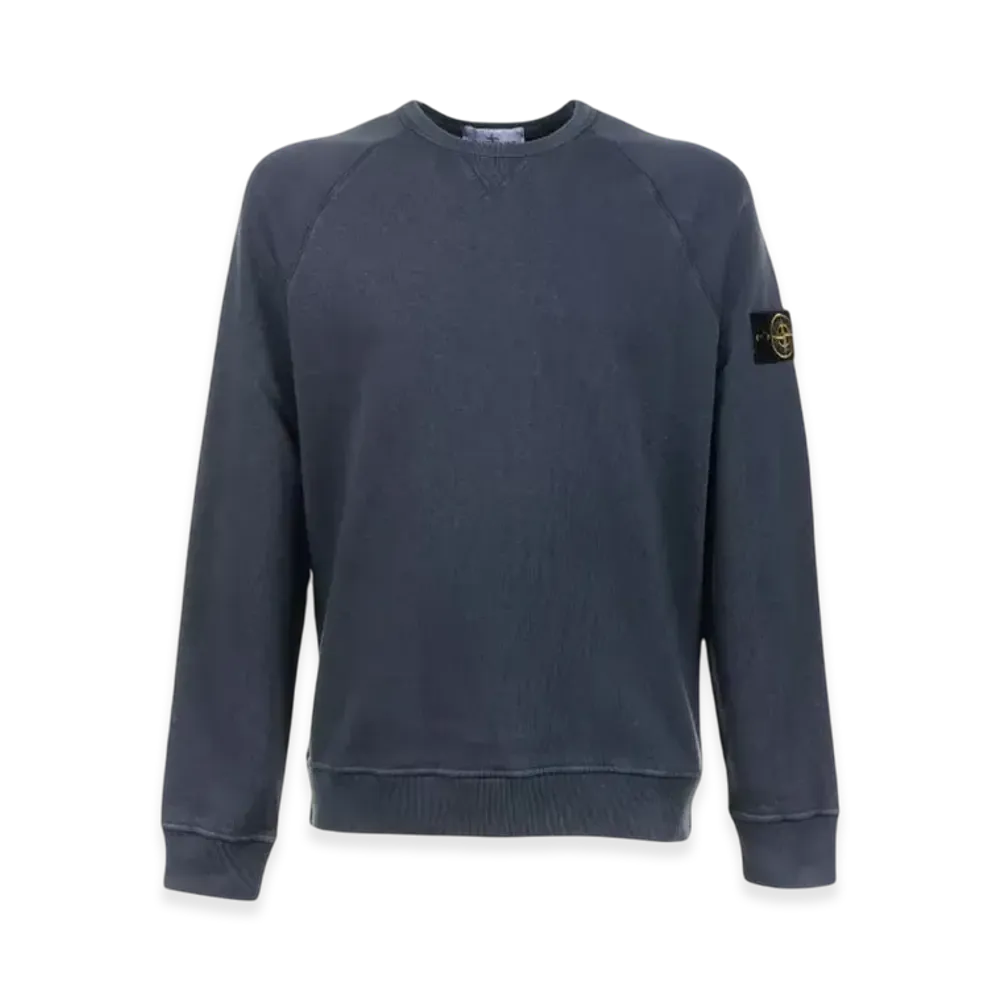 Stone Island 66360 Garment Dyed Malfile Fleece Crewneck Sweatshirt - 22SS "Avio Blue"