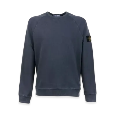 Stone Island 66360 Garment Dyed Malfile Fleece Crewneck Sweatshirt - 22SS "Avio Blue"