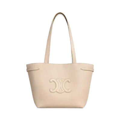 CELINE Small Cabas Anais Cuir Triomphe in Grained Calfskin "Cappuccino"