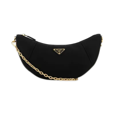 PRADA Women's Re-Nylon Demi-Lune Shoulder Bag "Black"