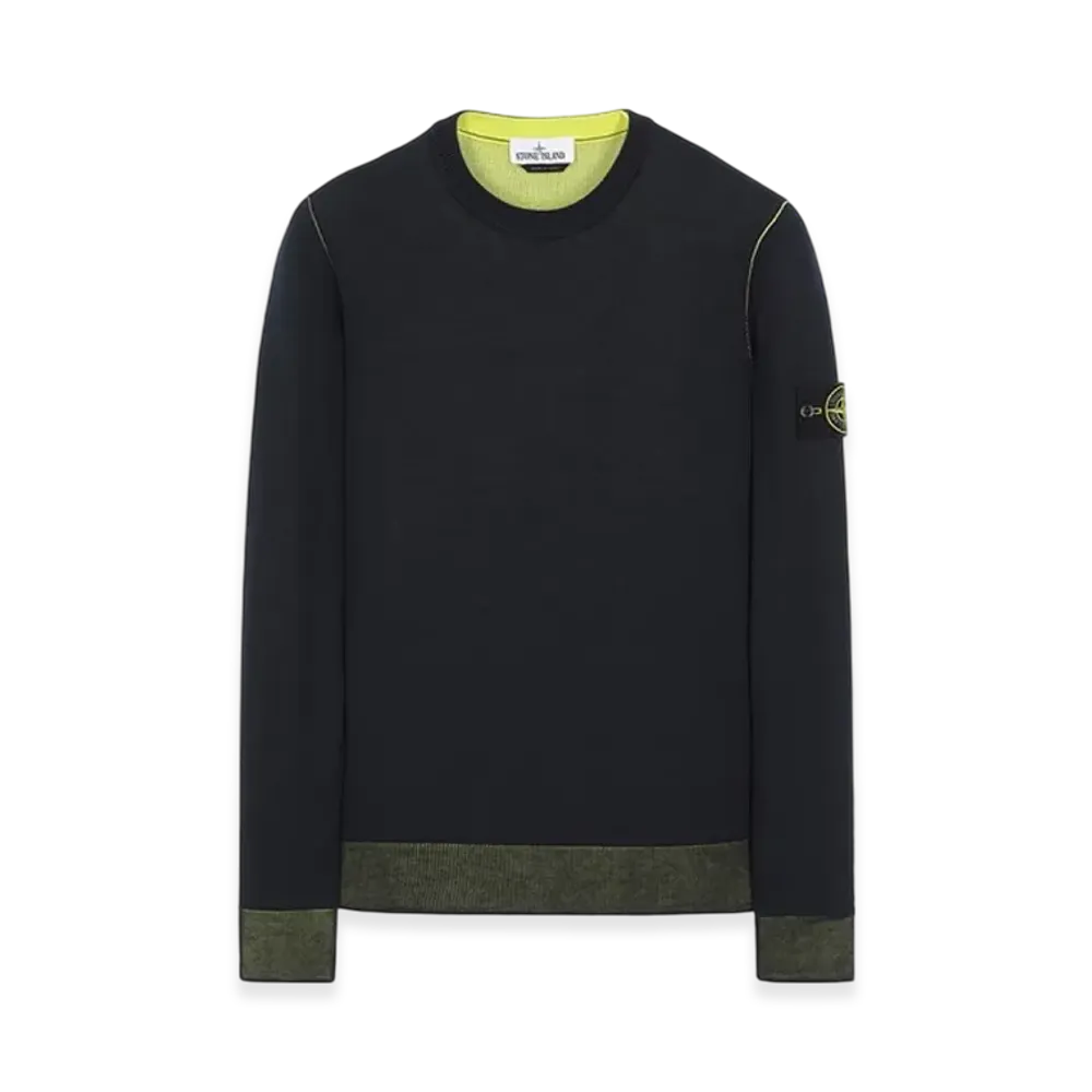 Stone Island 522B5 Reversible Knit Crewneck - 21SS "Navy Blue"