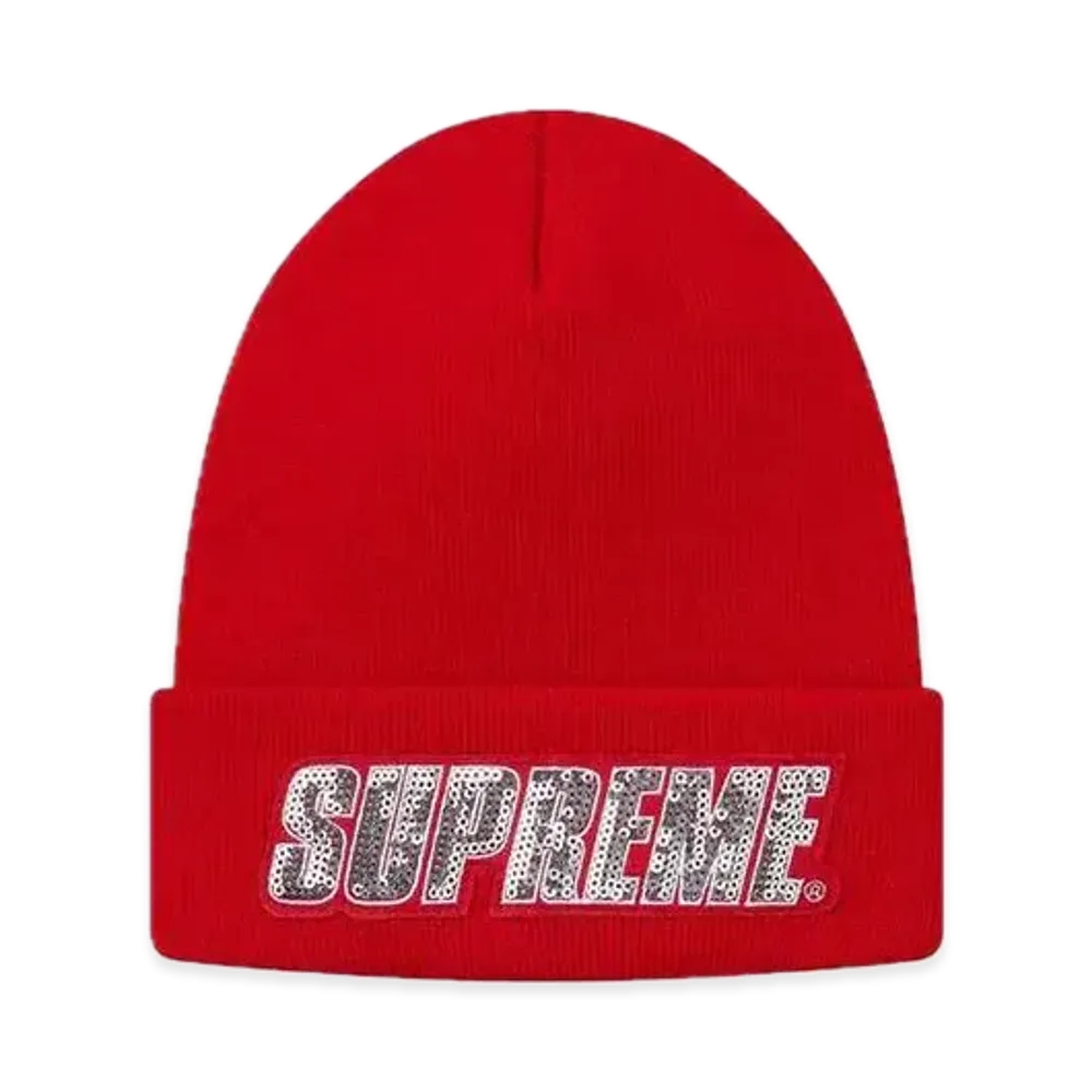 Supreme Sequin Beanie "Red"