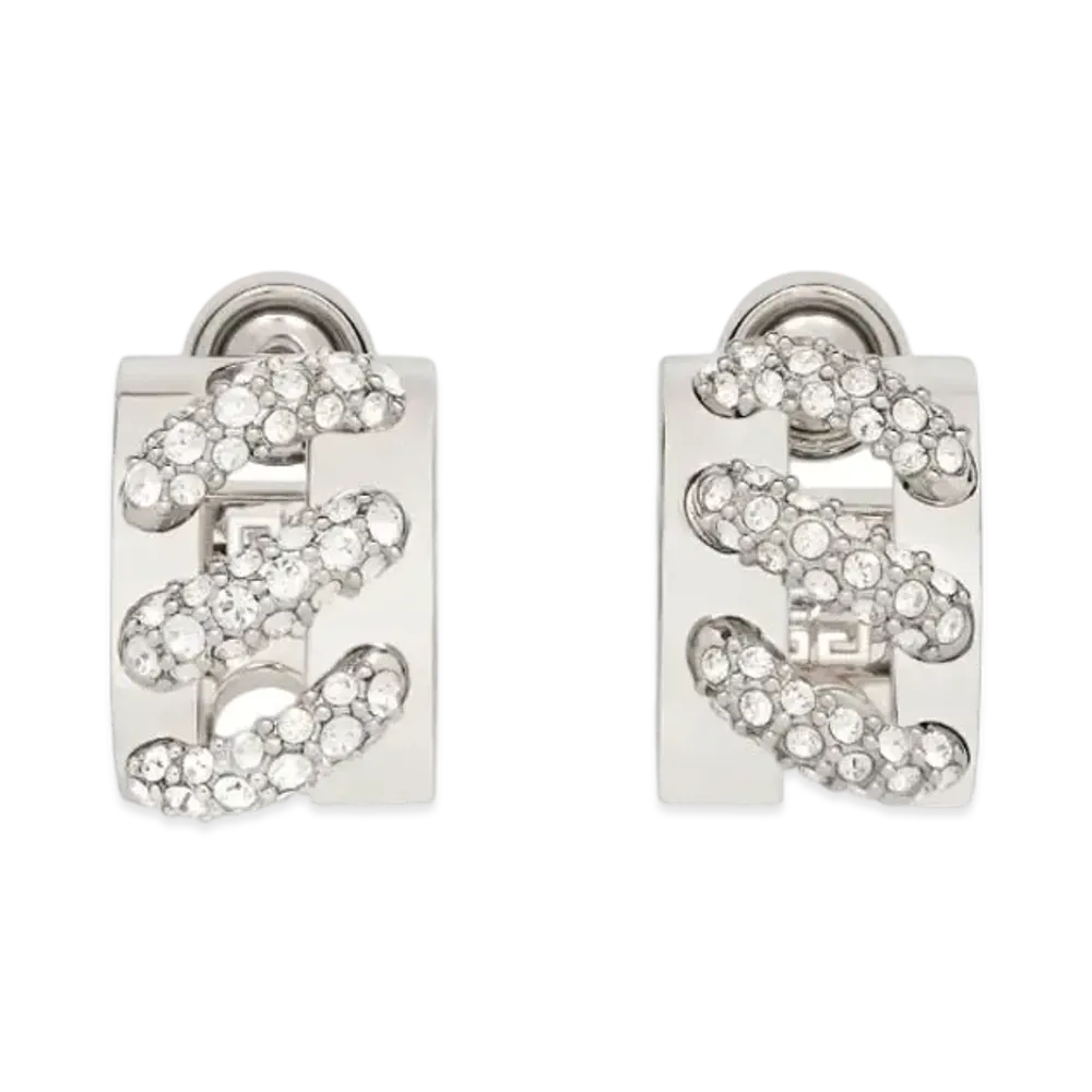 GIVENCHY Stitch Earrings In Metal with Crystals "Silver"