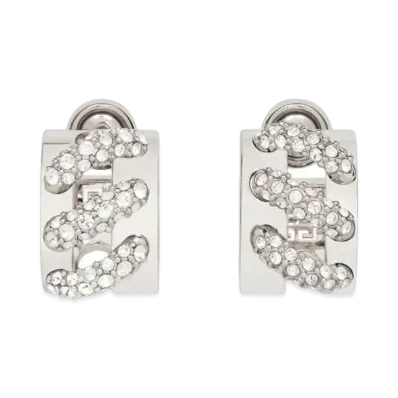 GIVENCHY Stitch Earrings In Metal with Crystals "Silver"