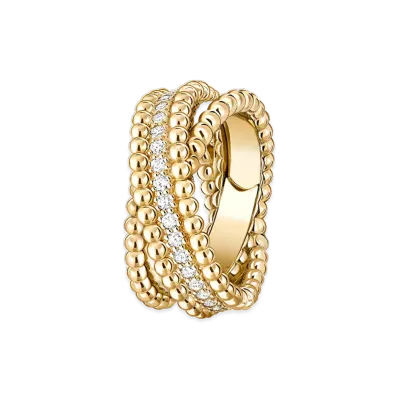 Van Cleef & Arpels Perlee diamonds duo ring "18K Yellow gold/Diamond"
