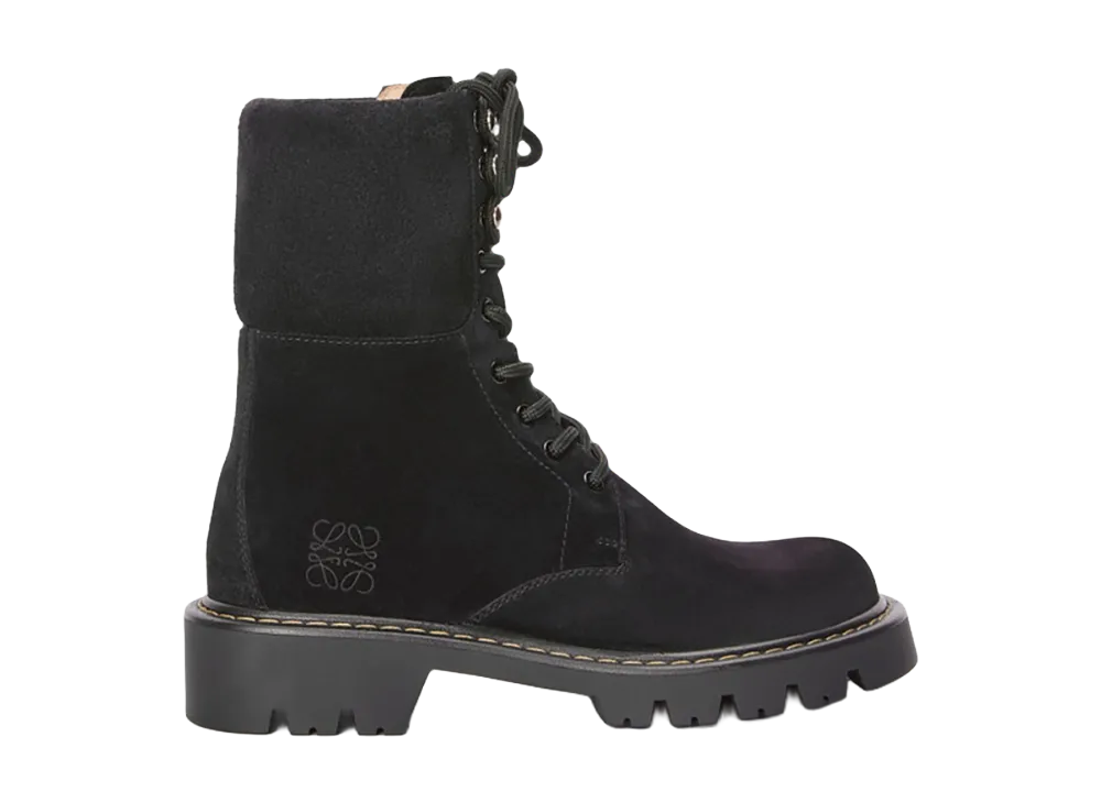 LOEWE Women's Sierra Combat Lace Up Boot "Black"
