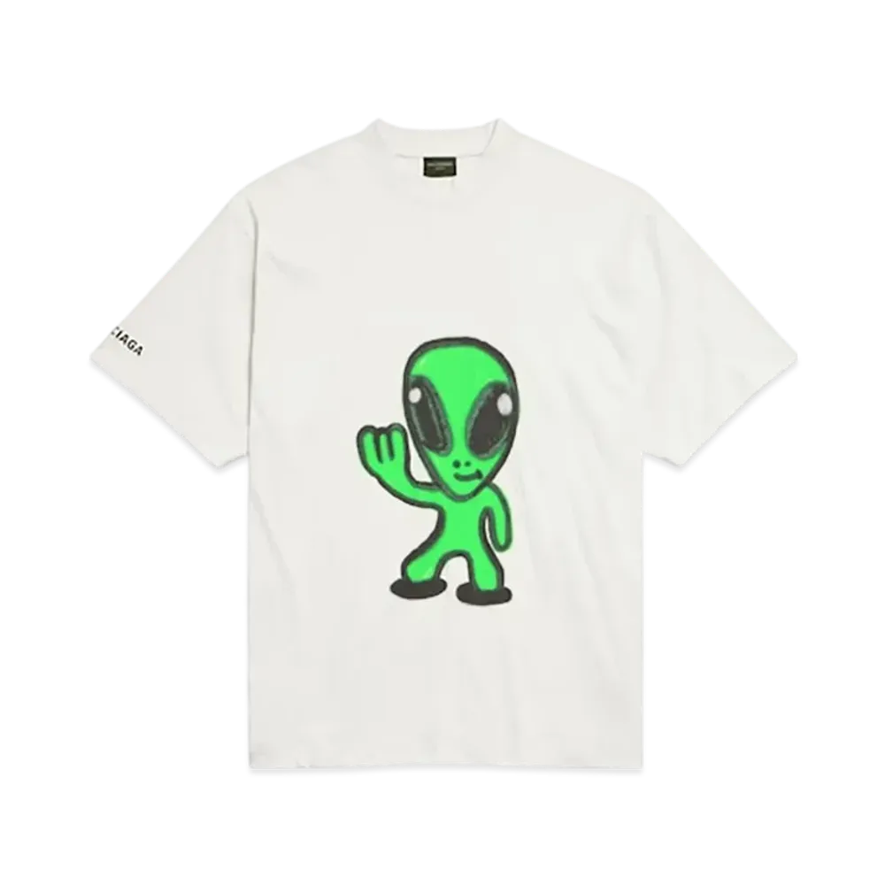 BALENCIAGA High There + Dripley T-Shirt Medium Fit "Dirty Effect White"