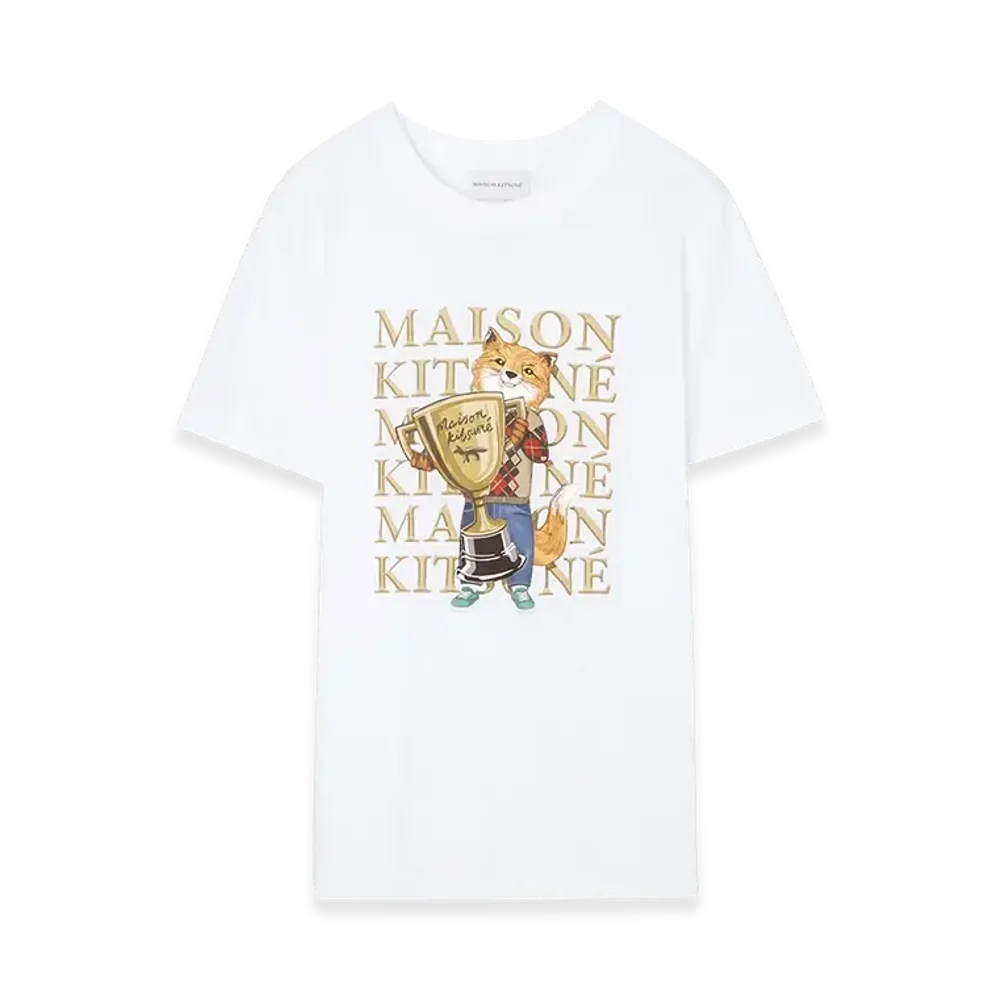 Maison Kitsune Fox Champion Regular Tee-Shirt "White"