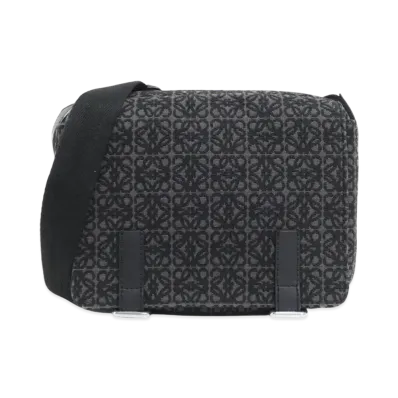 LOEWE Military Messenger Bag XS in Anagram Jacquard Canvas "Black"