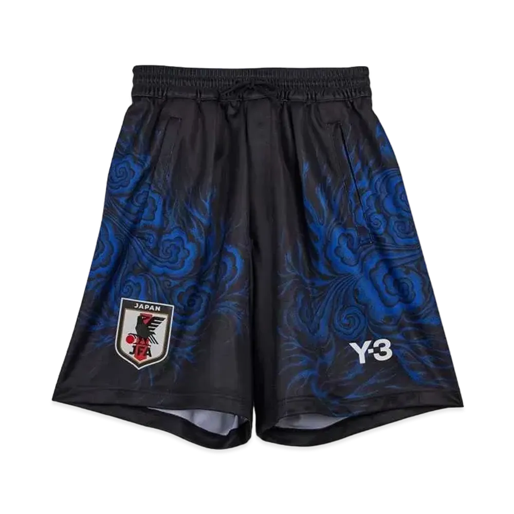 adidas Y-3 Japan National Soccer Team CW Graphic Shorts "Black/Bold Blue"