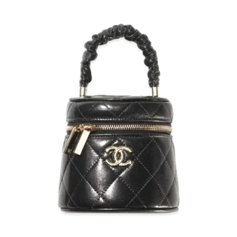 CHANEL Vanity Case Shiny Lambskin "Black"