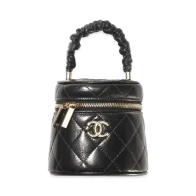 CHANEL Vanity Case Shiny Lambskin "Black"