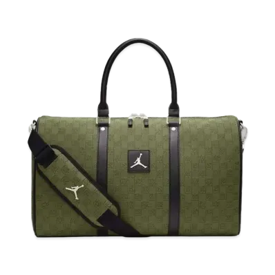 Nike Jordan Brand Monogram Duffle Bag (25L) (Silver Zipper) "Green" MA0759-EF9