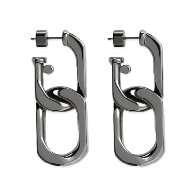 CHARLES & KEITH Gavine Chain-Link Drop Earrings "Black"