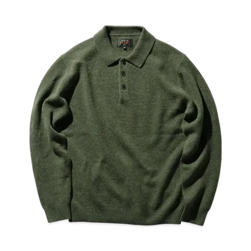 BEAMS Knit Polo 9G "Green"