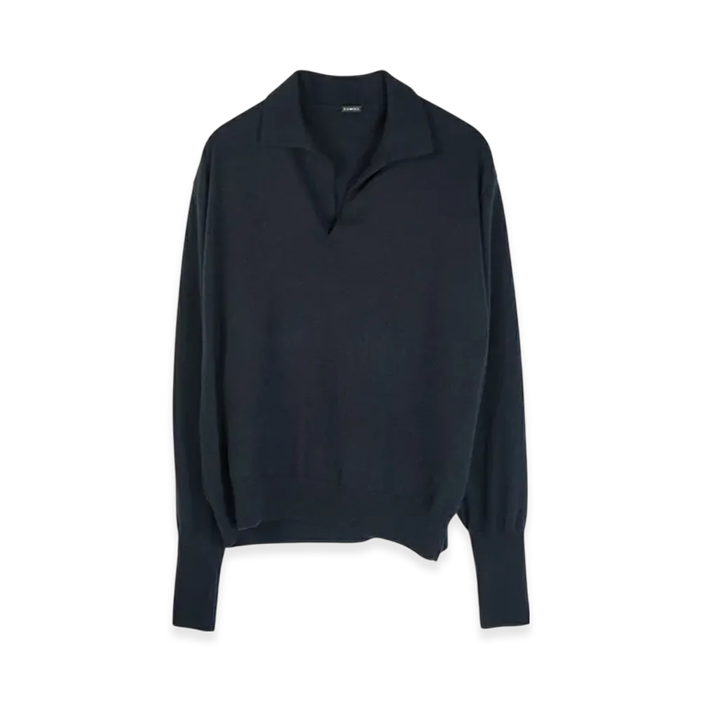 COMOLI Cashmere Skipper Knit "Navy"