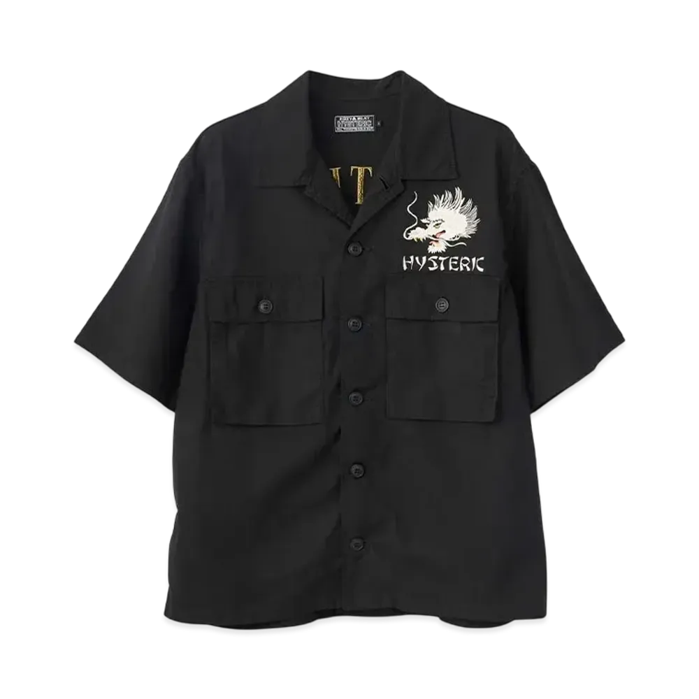 HYSTERIC GLAMOUR Hysteric Dragon Embroidery Utility Shirt "Black"