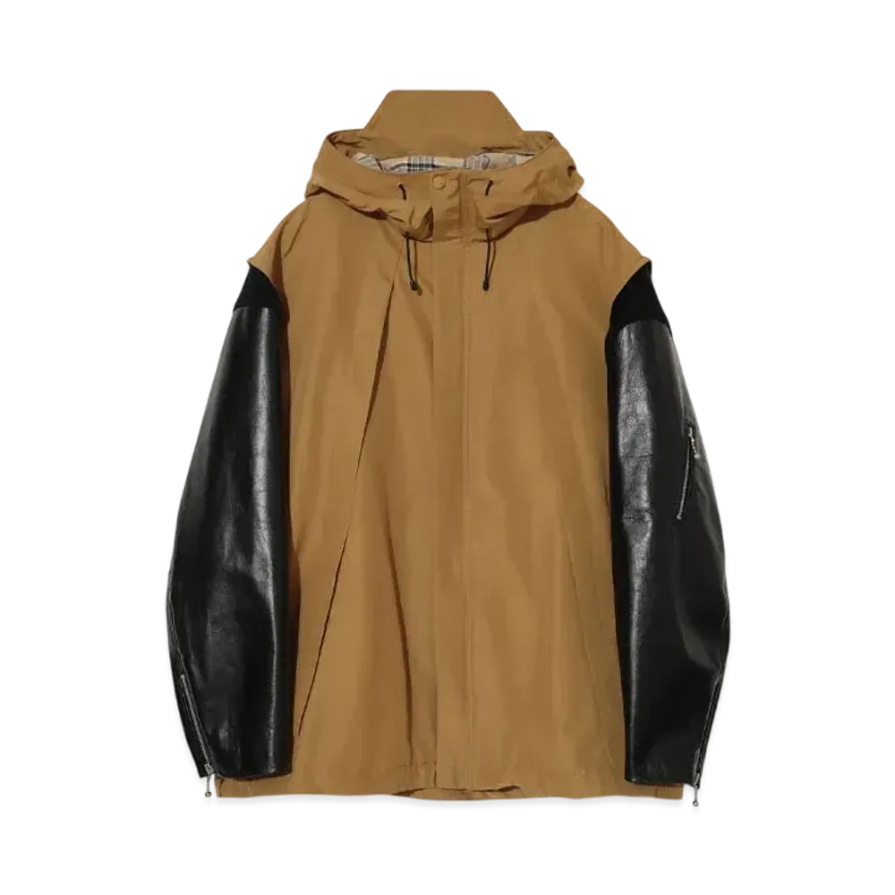 UNDERCOVER Leather Sleeve Mountain Parka "Beige"