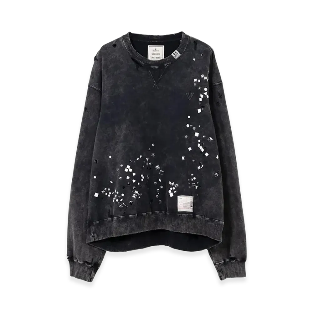 Maison MIHARA YASUHIRO Embellished Bleached Sweatshirt "Black"