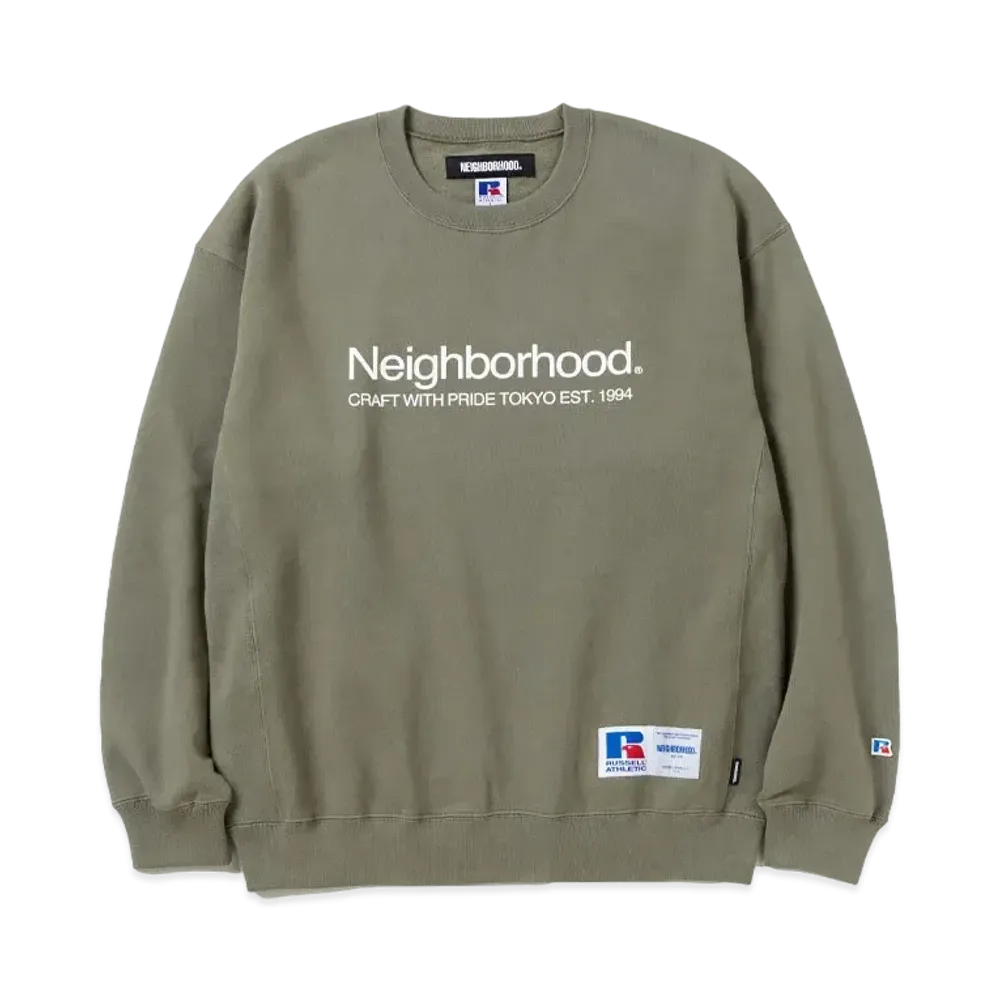 NEIGHBORHOOD x Russell Athletic . Sweat Shirt LS "Olive Drab"