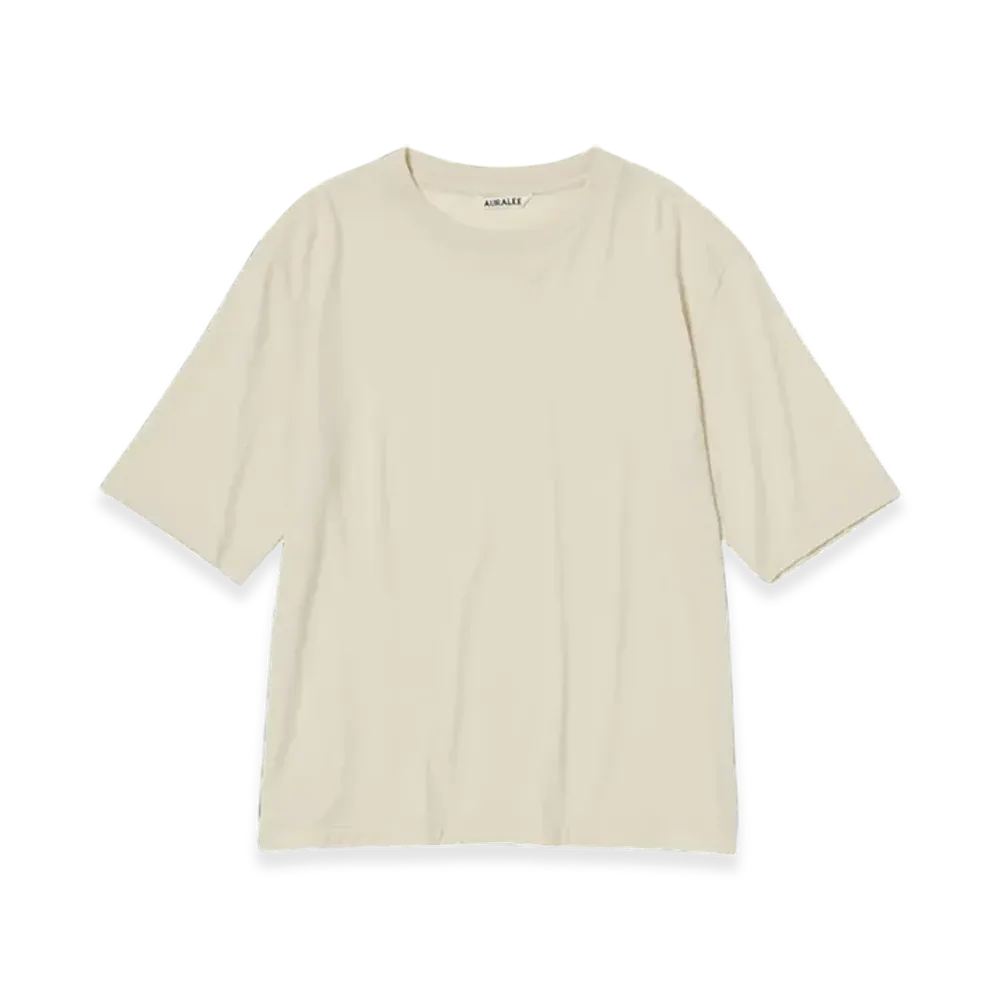 AURALEE Extra Fine Wool Jersey T-Shirt "Ivory"