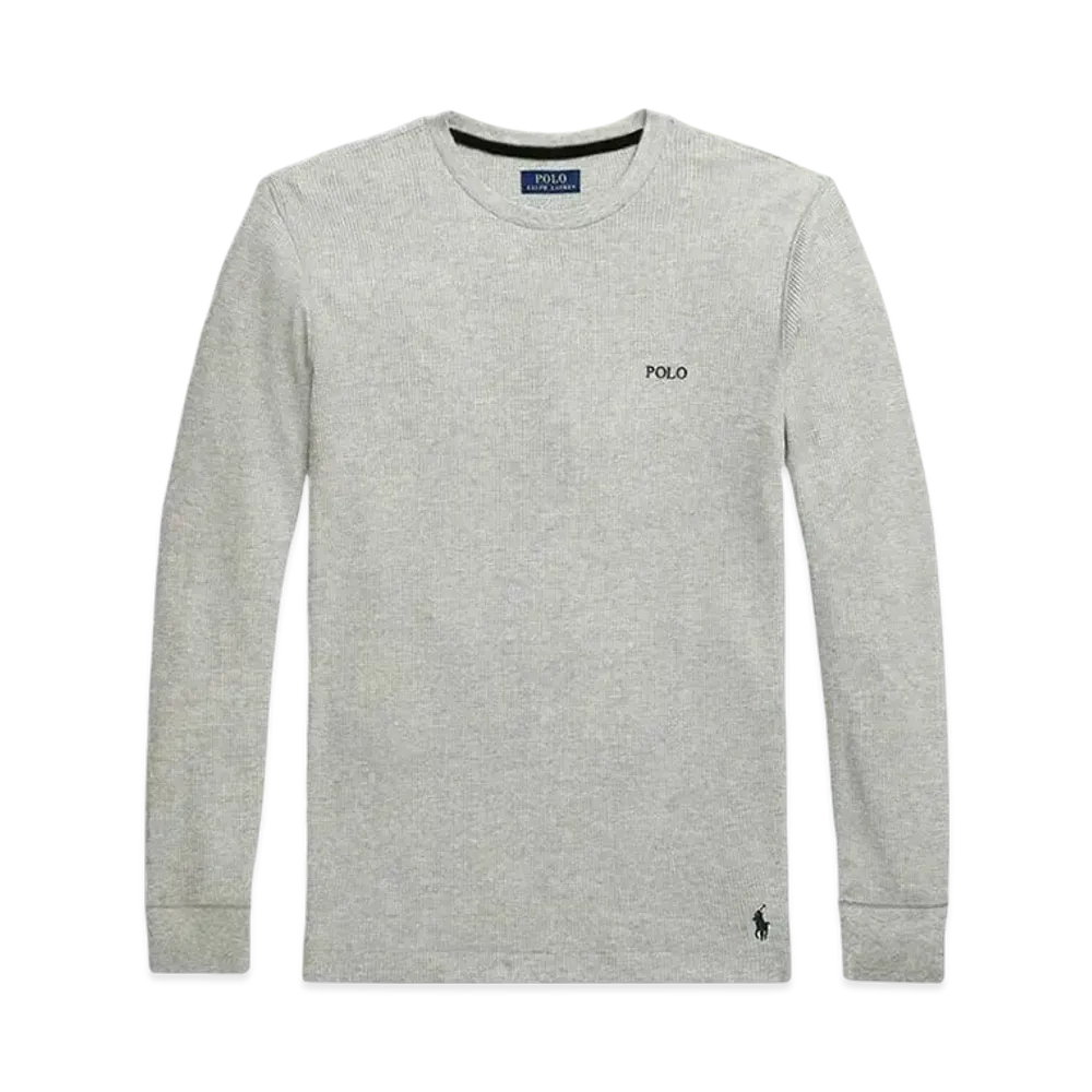 Polo Ralph Lauren Folded Waffle Long Sleeve T-Shirt "Light Grey"