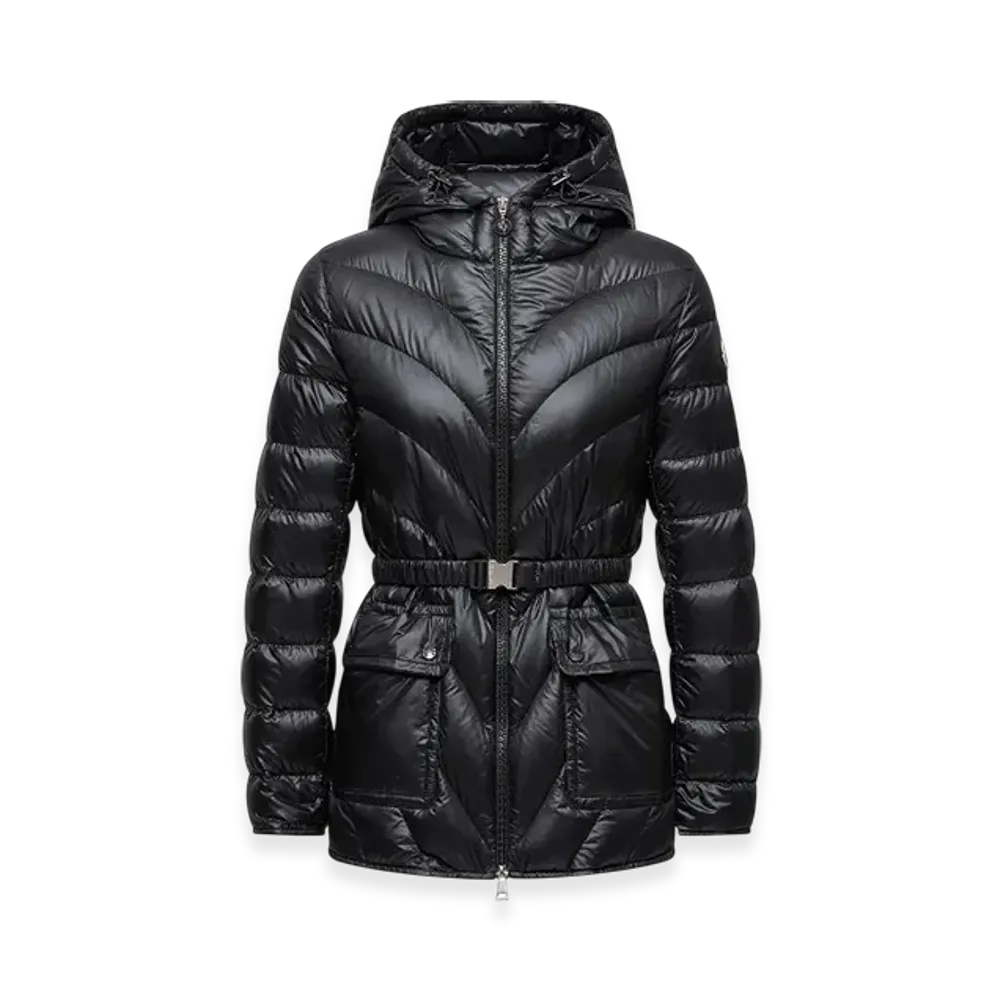 MONCLER Argenno Hooded Mid-Length Down Jacket "Black"