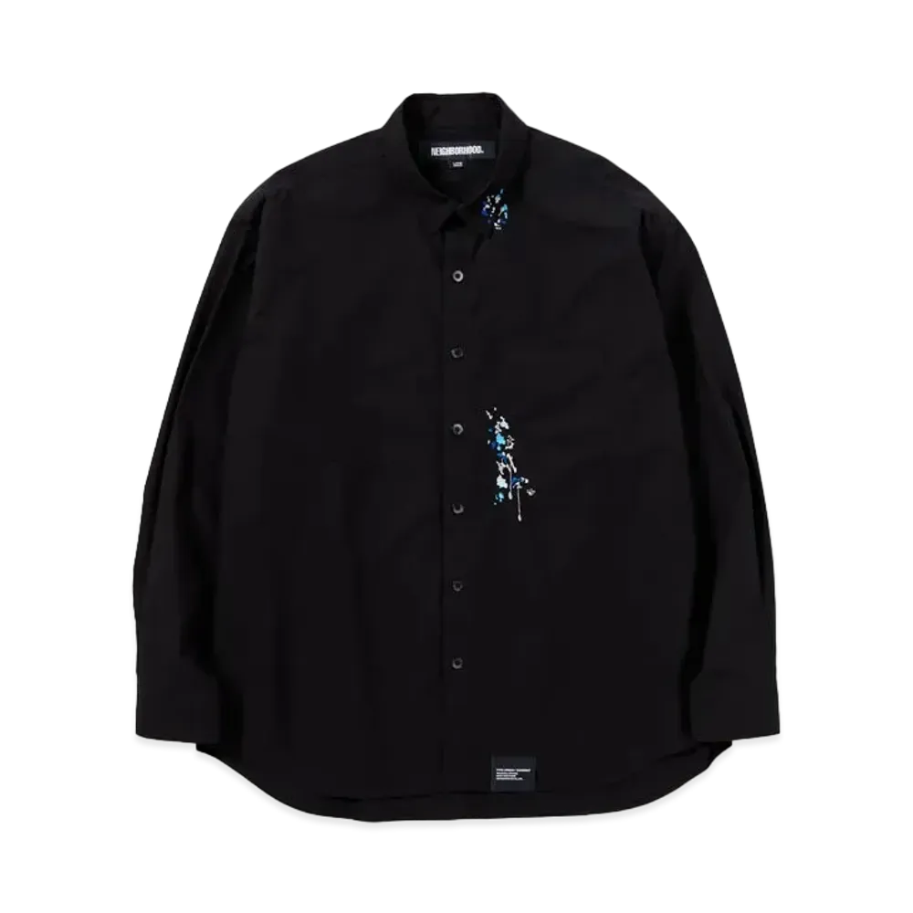 NEIGHBORHOOD Drip Embroidery Shirt LS "Black"