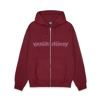 Stussy Mirror Zip Hoodie "Wine"