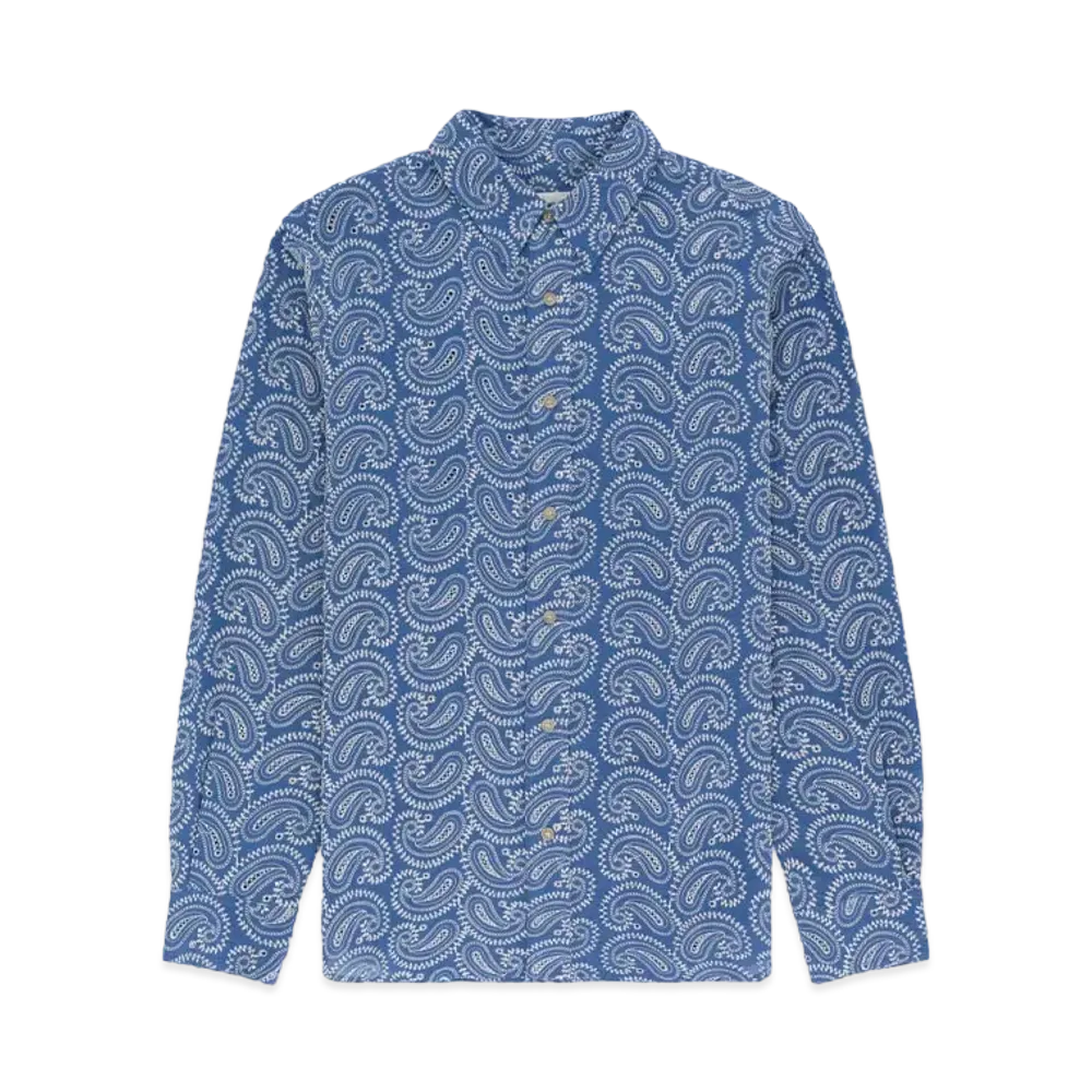 Aime Leon Dore Paisley Embroidered Shirt "Blue"